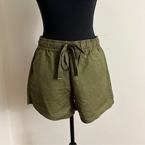 NWT LOFT Olive Linen Shorts
